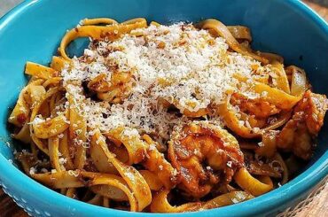 Spicy shrimp fettuccine!