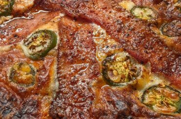 Fresh Jalapeno and Spicy Dry Rubbed Bacon Pizza