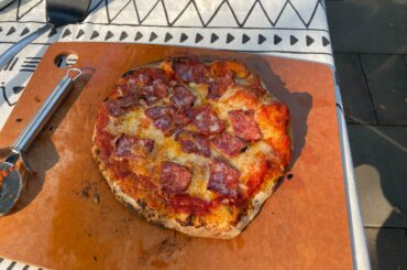 I made a pizza with duck bacon and habanero cheese. It has some kick.