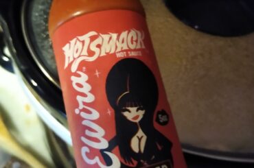 Making chicken wing dip with help from the Mistress of the Dark