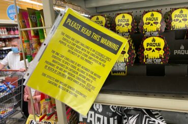 Because the coffin shaped box with the skull doesn’t clue you in.