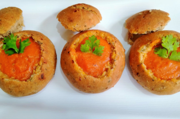 Made This Tangy Tomato Soup Bowl With Homemade Bun Bread - Recipe in comment