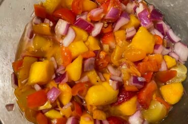 Made Mango Salsa tonight for dinner...didn’t tell my wife about the Scotch Bonnets hidden inside