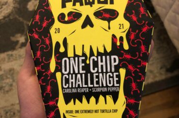 The one chip challenge. Carolina reaper + scorpion pepper.