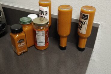 Batch of Kiwi Reaper sauce! Kiwis and Carolina reapers with BBQ seasonings.