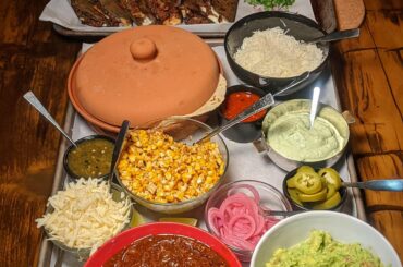 Beef Cheek Barbacoa & Beef Cheek Birria on Blue Corn Tortillas