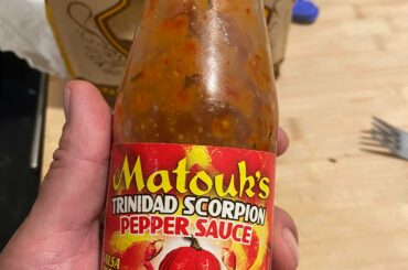 She hot: scorpion pepper sauce from Trinidad.