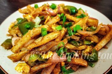Babycorn and potato chilli | Easy starter recipe ~ The cooking tour