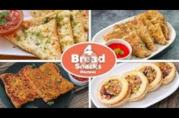 4 Easy Bread Snacks Recipes   Chili Cheese Toast   Bread omelet   Besan Bread   Disc Pizza   toasted