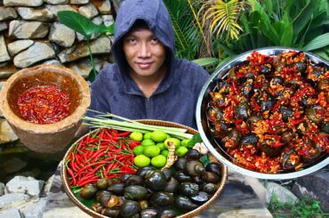 Cooking Snail Eating with Hot Spicy Chili Sauce - Cook Snail mukbang Eating Challenge