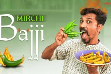 Mirchi Bajji | Street Food South Style | Hot and Spicy Chili Bajji Recipe | Mani Magic | Silly Monks