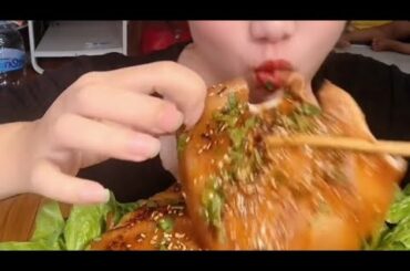 Eating Pork  Braised vs hot chili recipe and very delicious,   #Asmr / #survivalreallife.