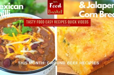 Mexican Chilli with Jalapeno Cornbread | Low Carb One Pot Ground Beef Recipe