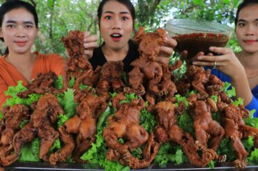 Yummy cooking frog crispy with chili sauce recipe - Cooking and eating