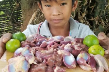 How To Fried Chicken Heart With Chili Using Khmer Traditional Recipe