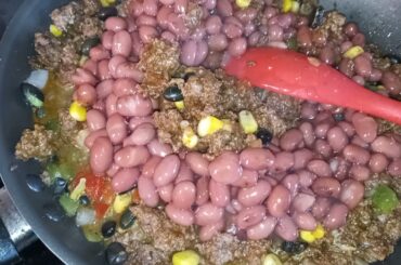 Two bean chilli with ground beef recipe