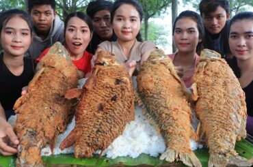 Cooking big fish crispy with rice and chili sauce recipe - Fish crispy recipe