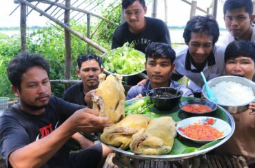 Chicken boiled with chili sauce recipe - Cooking and eating chicken boiled