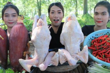 Cooking and eating chicken boiled with chili sauce recipe - Cooking chicken recipe