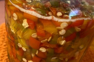 Failed habaneros jelly. It’s pepper relish now.