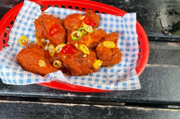 “Hotter than the sun” wing challenge at bunny Jackson’s in Manchester. They didn’t disappoint.