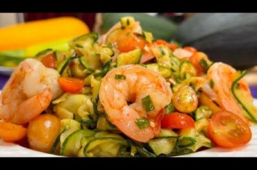 Spicy Zucchini & Shrimp Salad/ Don’t cook Zucchini. I’ll show you a healthy and delicious way to eat them