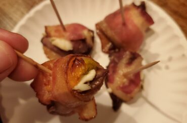 Habenero, cream cheese, and Dove fillets wrapped in bacon.