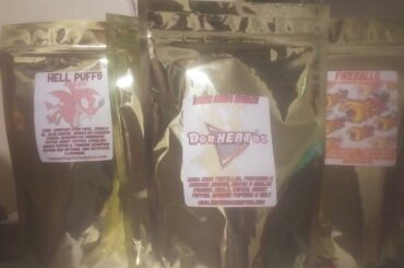 First box from Inferno Candy Co. Left To Right: Hell Puffs/Dorheatos(+Brian's)/Fireballs