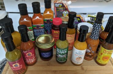 My haul from Oxford, NC's Hot Sauce Festival today (aka, I may have an addiction)