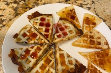 Waffle iron quesadillas. Perfect vehicle for sauce.