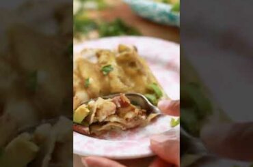 Vegan Green Chili "Chicken" Enchiladas