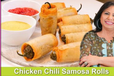 Crispy Layered Chicken Chili Samosa Roll Ups Recipe in Urdu Hindi - RKK