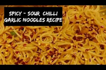 best chilli garlic noodles recipe-easy garlic noodle sauce-veg hakka noodles-spicy spaghetti-#shorts