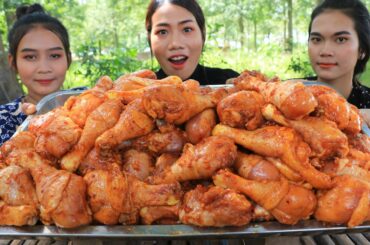 Cooking and eating chicken leg grilled with chili sauce recipe - Chicken leg recipe