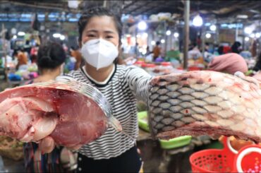 Market show, Buy fish to make deep fried fish dip in chili sauce / Deep fry fish cooking