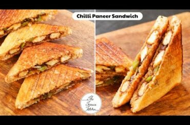 Chilli Paneer Sandwich Recipe | No Cheese Sandwich Recipe ~ The Terrace Kitchen