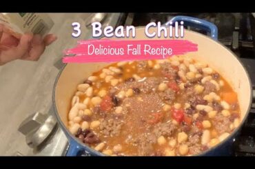 3 Bean Chili Fall Recipe #shorts #shortvideo #chili #fallrecipe #chilirecipe