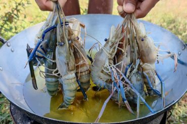 Deep Fried Prawn Recipe - Cooking Prawn with Garlic,Chili Eating so Delicious