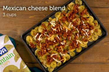 Quick recipes for food... ( Bean Chili Plantain Chip "Nachos" ) .