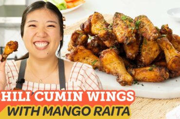 Air Fryer Chili Cumin Wings with Mango Raita | Cooking with Cosori