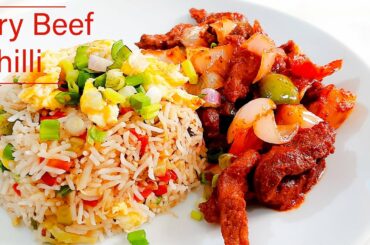 Dry Beef  Chilli Recipe | Dry beef chilli with egg fried rice | by shumaila