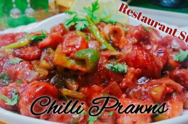 Chilli Prawns recipe in Restaurant style //How to make Chilli prawns // #Chilliprawns #garlicprawns