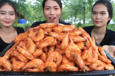 Cooking shrimp stir-fry with chili sauce recipe and eating - Shrimp cooking recipe