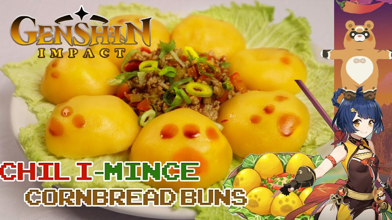 Genshin Impact Recipe 2 ChiliMince Cornbread Buns in real life