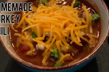Homemade Turkey Chili || Crockpot Chili Recipe