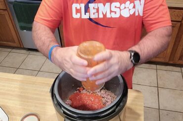 Single Guy Cooking Makes Football Chili