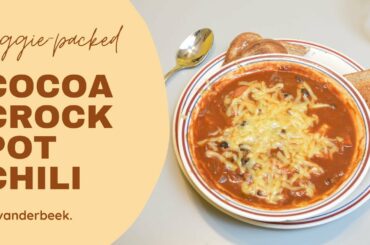 delicious veggie packed cocoa chili to make in your crock pot