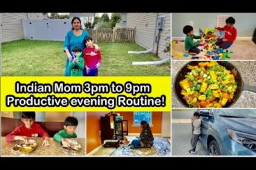 Indian Mom Productive Evening To Bedtime Routine with 2 young Kids 2021 || TOFU CHILI RECIPE !!