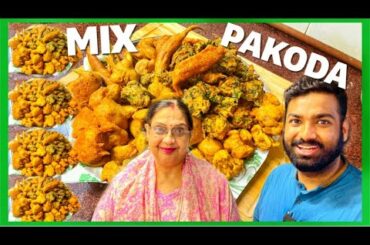 5 Mix Pakora Recipe | Palak Pakoda, Gobi, Aloo, Chilli, Pyaaz Bajji | Cooking Paaji