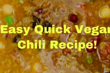 Easy Quick Vegan Chili recipe! With vegan ground meat!!